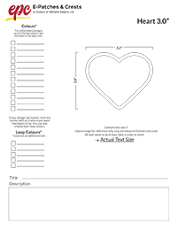 A heart shaped patch design template.