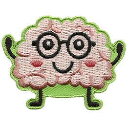 A kawaii brain wearing glasses.