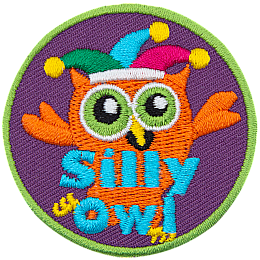 An owl in a jester hat with the words Silly Owl.