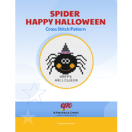 A spider Halloween cross stitch pattern.